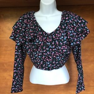 Crop blouse Extra Femme Collection like new Sz S